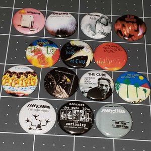 14 The Cure Buttons 1 Inch Pin Button Mini 1st Vinyl LP Albums Faith Top - LOT A